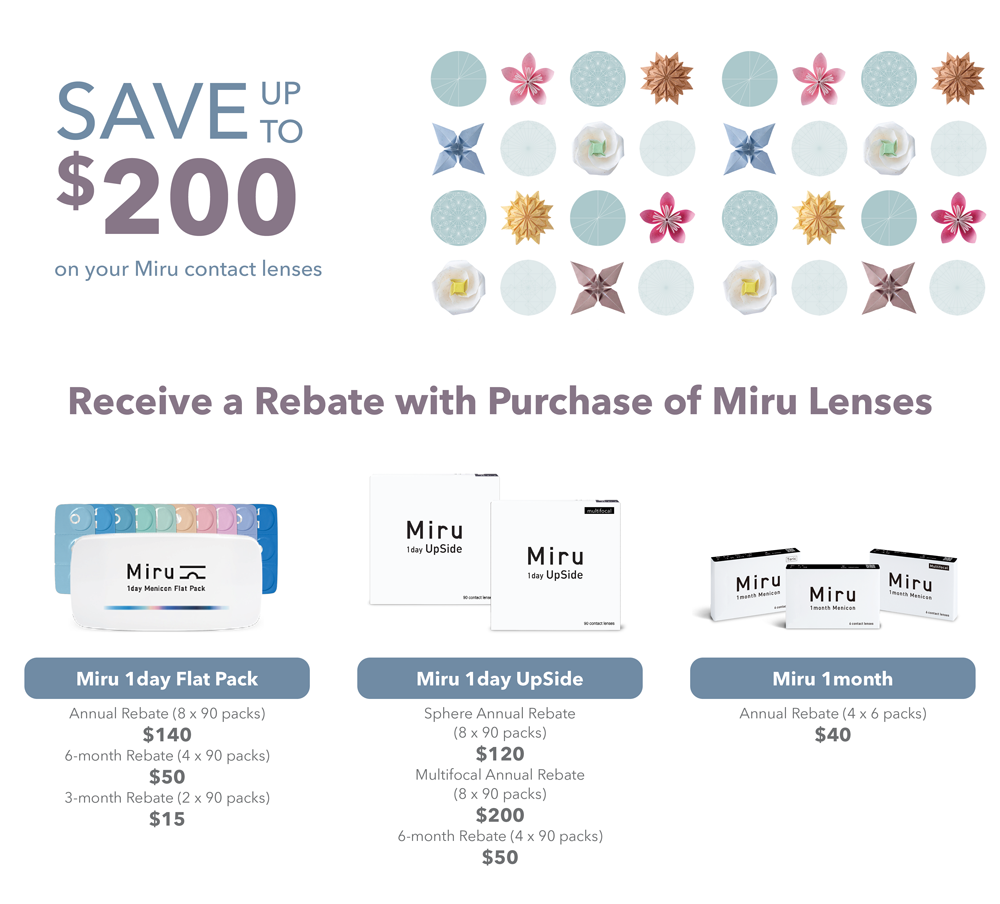 Save up to $200 on your Miru contact lenses*
