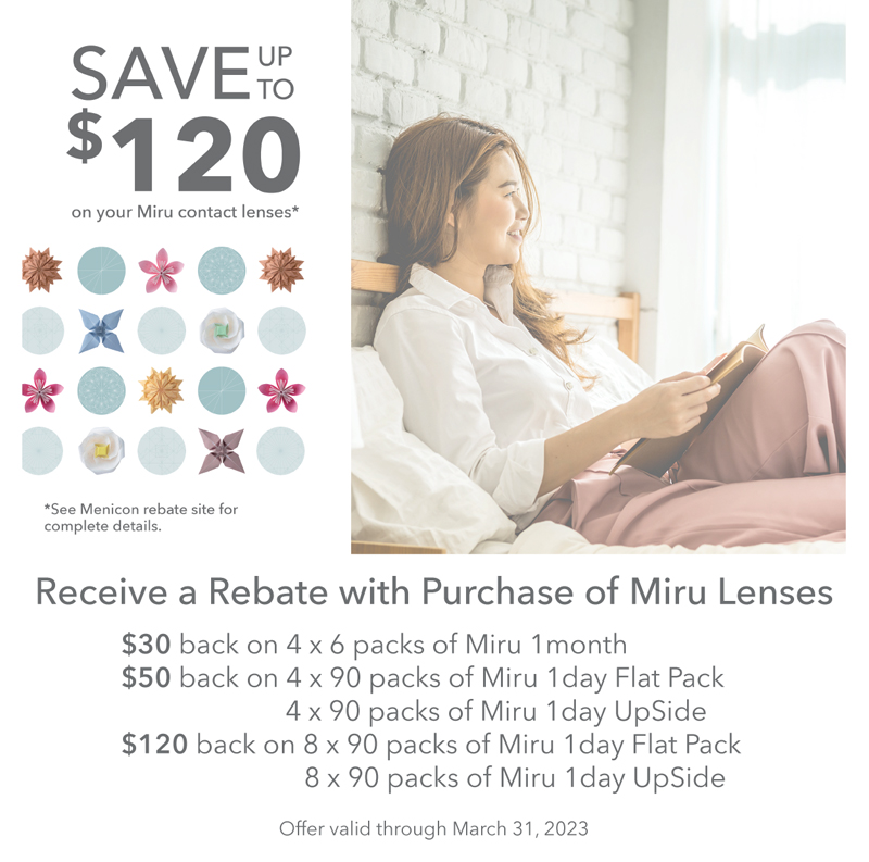 Save up to $120 on your Miru contact lenses*